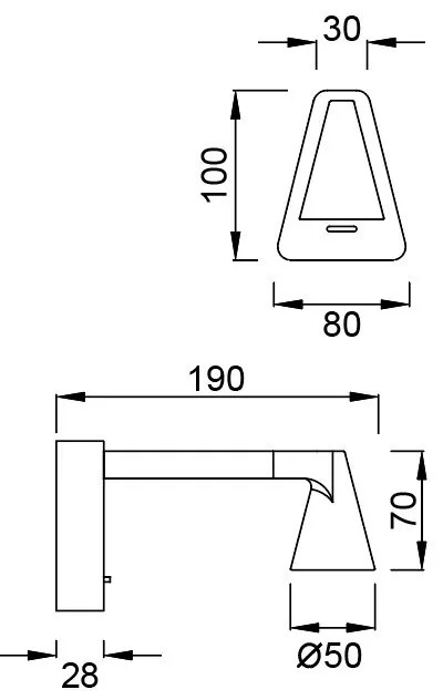 Aplica de perete LED stil minimalist AFRICA III