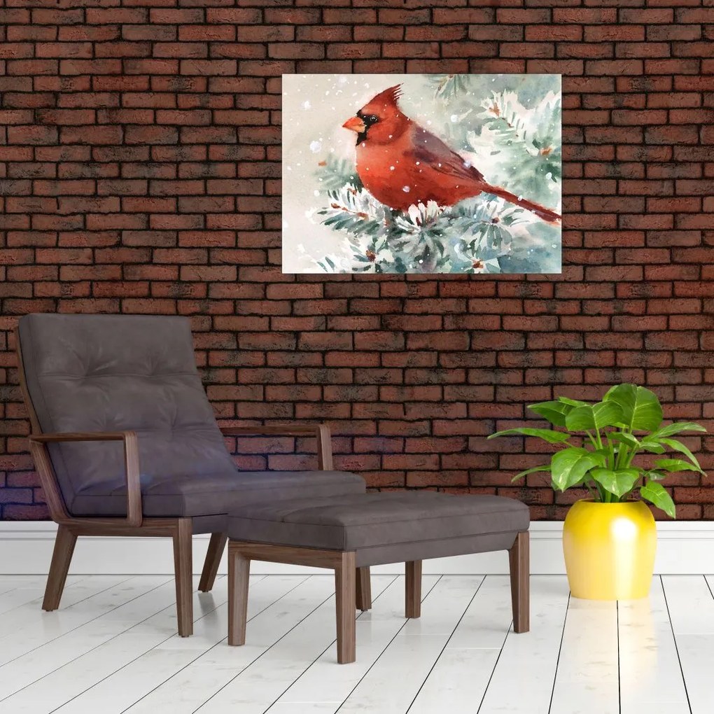 Tablou pe sticlă - Cardinal (70x50 cm)
