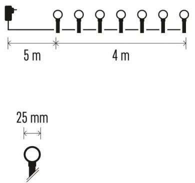 Instalație LED de Crăciun de exterior 40xLED/9m IP44 roz
