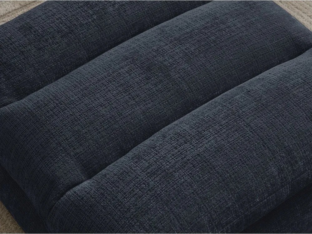 Taburet albastru închis cu tapițerie din chenille Neil – Bobochic Paris