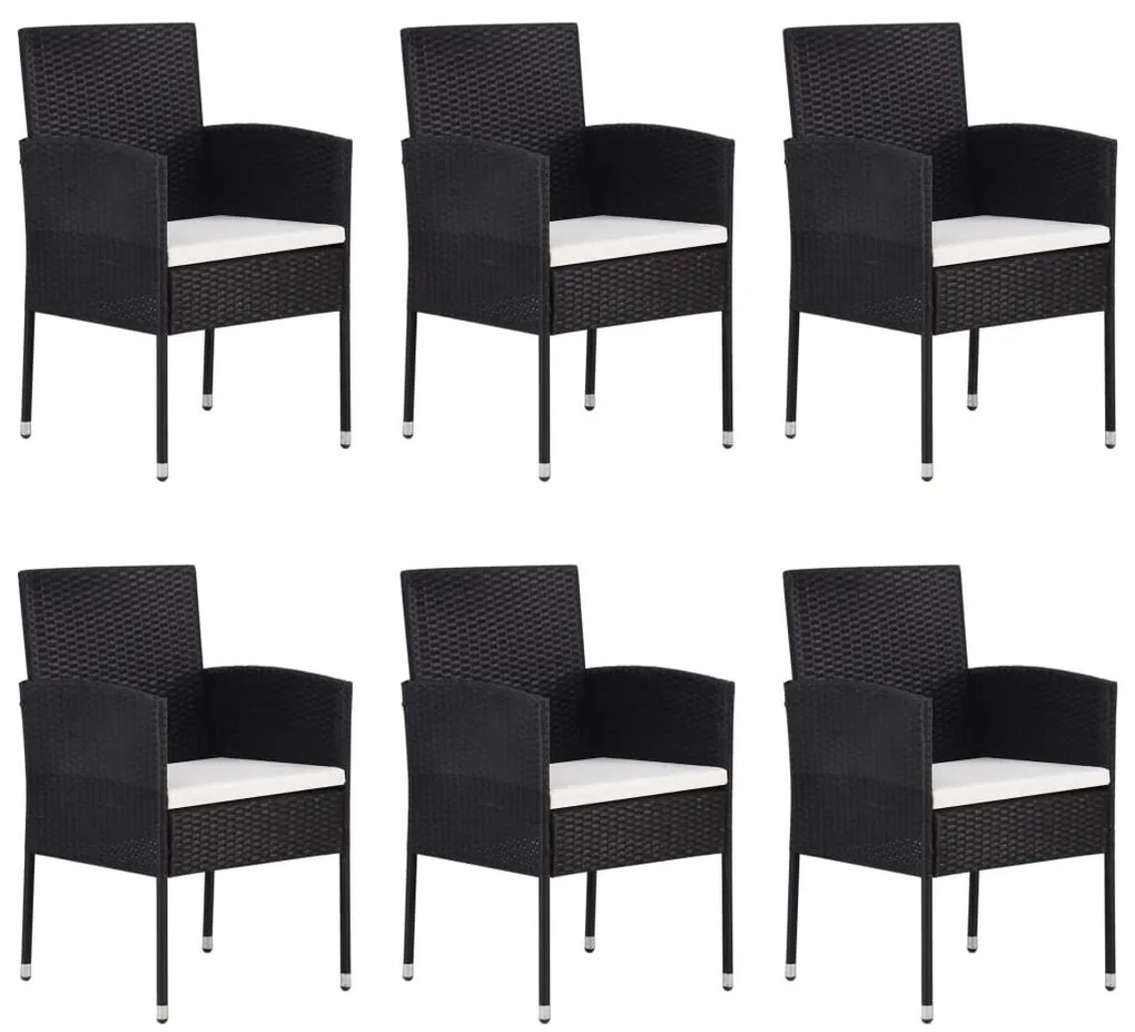 Set mobilier de gradina, 7 piese, negru