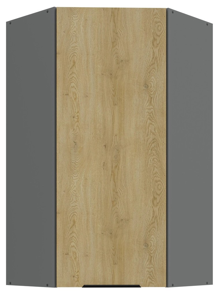 Dulap superior de bucătărie de colț Carminia 60x60 GN-108 1F (45) (stejar cremona + antracit). 1127937