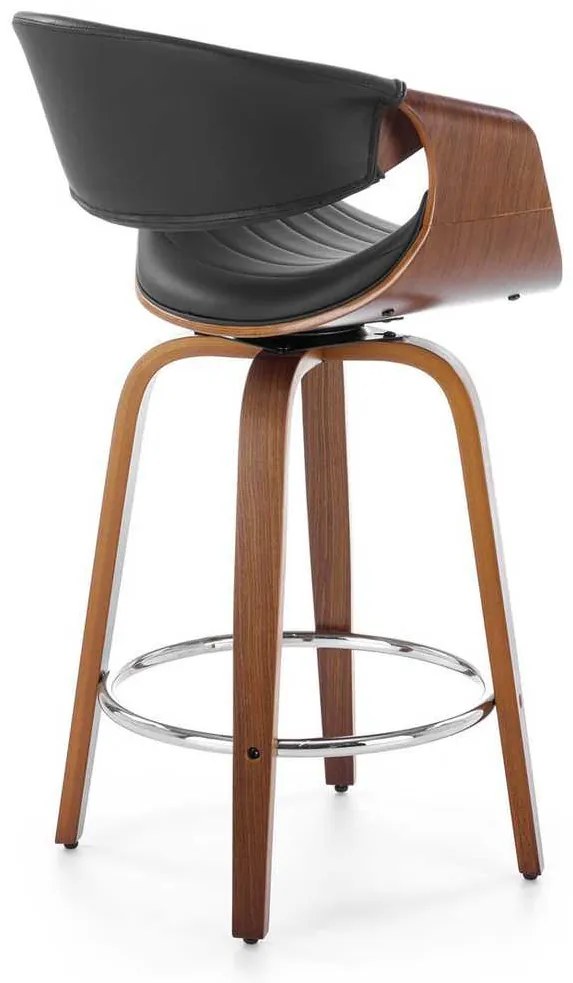 Scaun de bar Scarlet, negru / nuc