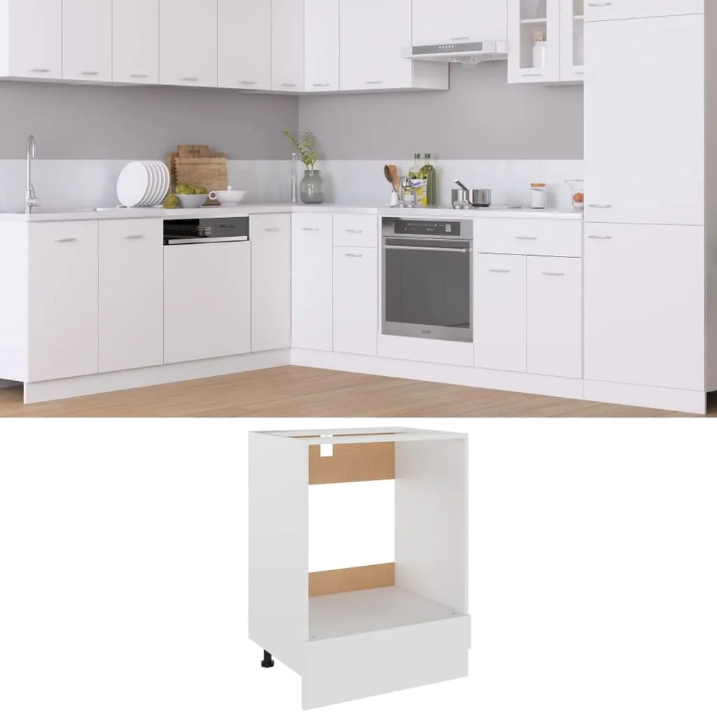 vidaXL Dulap pentru cuptor Lyon, alb, 60x46x81,5 cm, lemn prelucrat