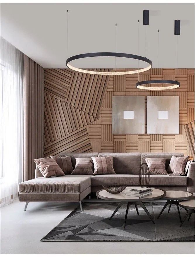 Lustra LED dimabila, design modern PRESTON, 40cm negru NVL-9865140