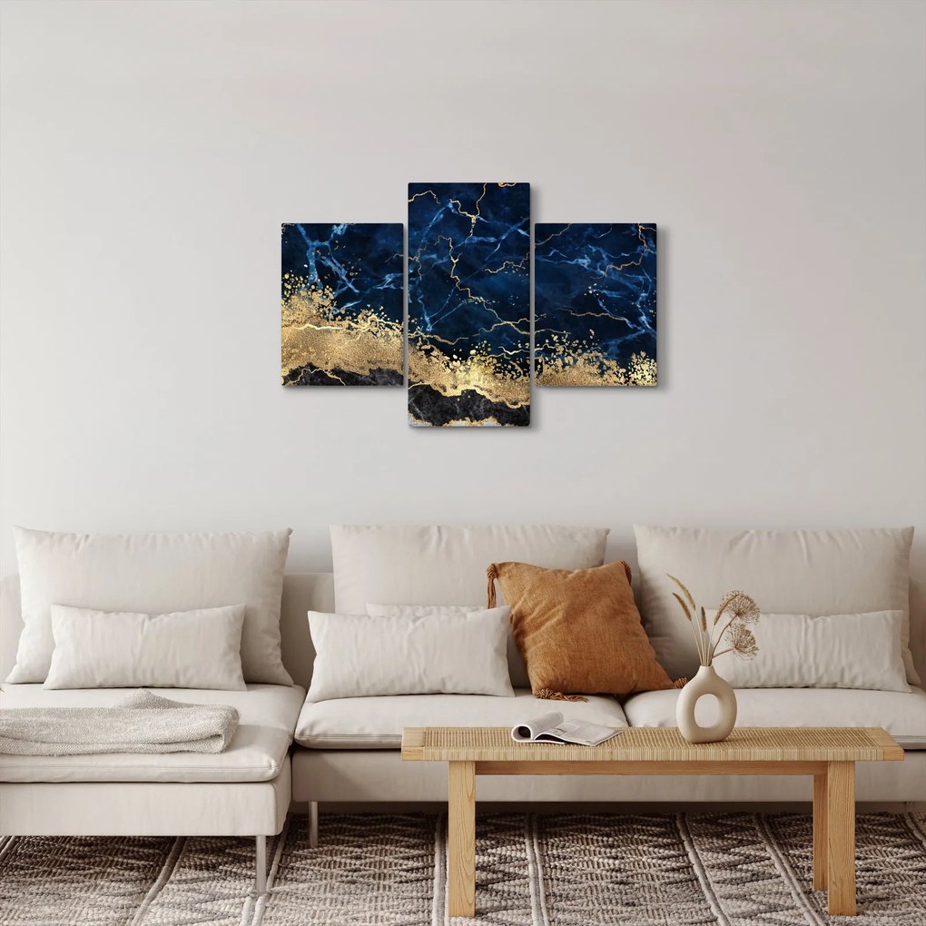 Tablou - Marmură albastru închis (90x60 cm)