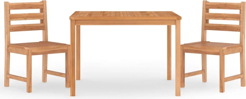 vidaXL Set de masă pentru grădină, lemn masiv de tec, 3 piese