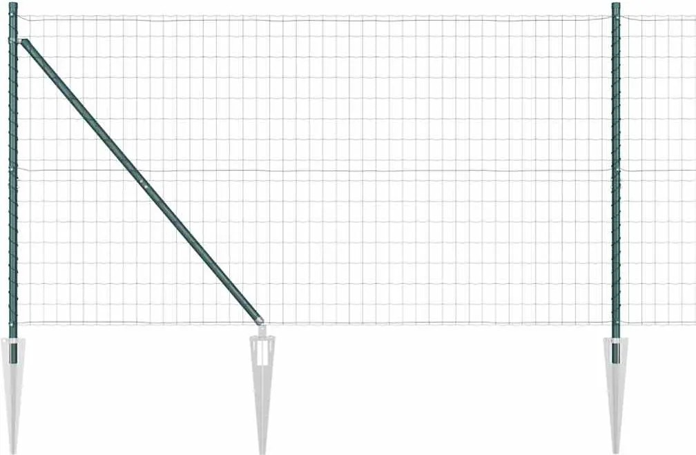 vidaXL Gard cu Stâlp Verde 1,4 x 10 m Oțel și PVC