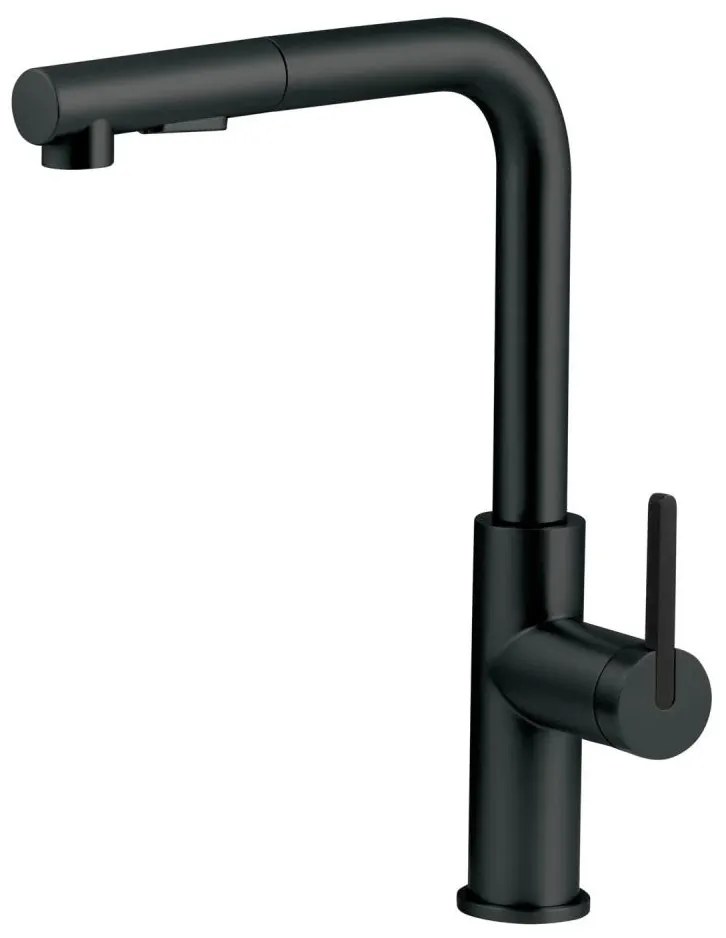 Baterie de chiuvetă cu cap de duș detașabil Deante BKM_N73M MOMI negru