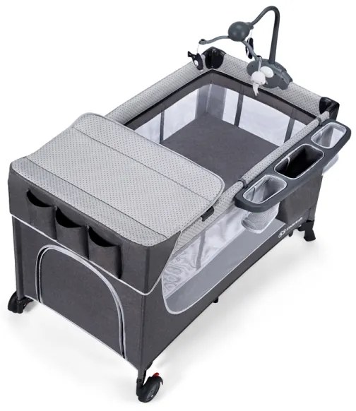 Pătuț portabil LEODY gri KINDERKRAFT