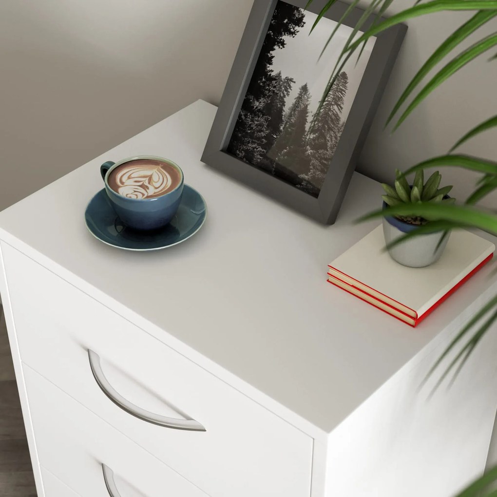 Noptieră ELOISE cu iluminare, 54x39x28cm, alb Casaria