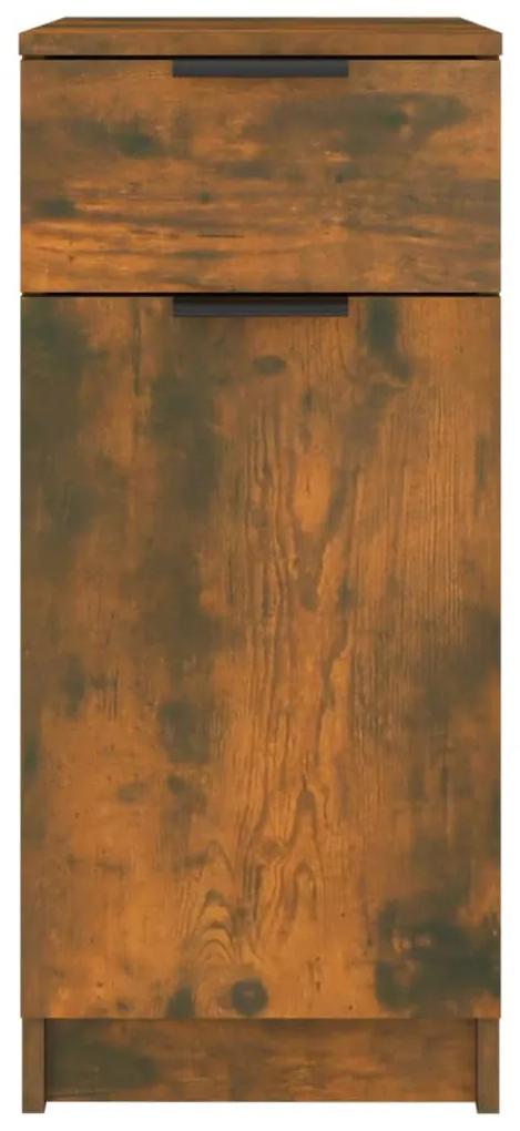Dulap de birou, stejar fumuriu, 33,5x50x75 cm, lemn prelucrat 1, Stejar afumat, Stejar afumat