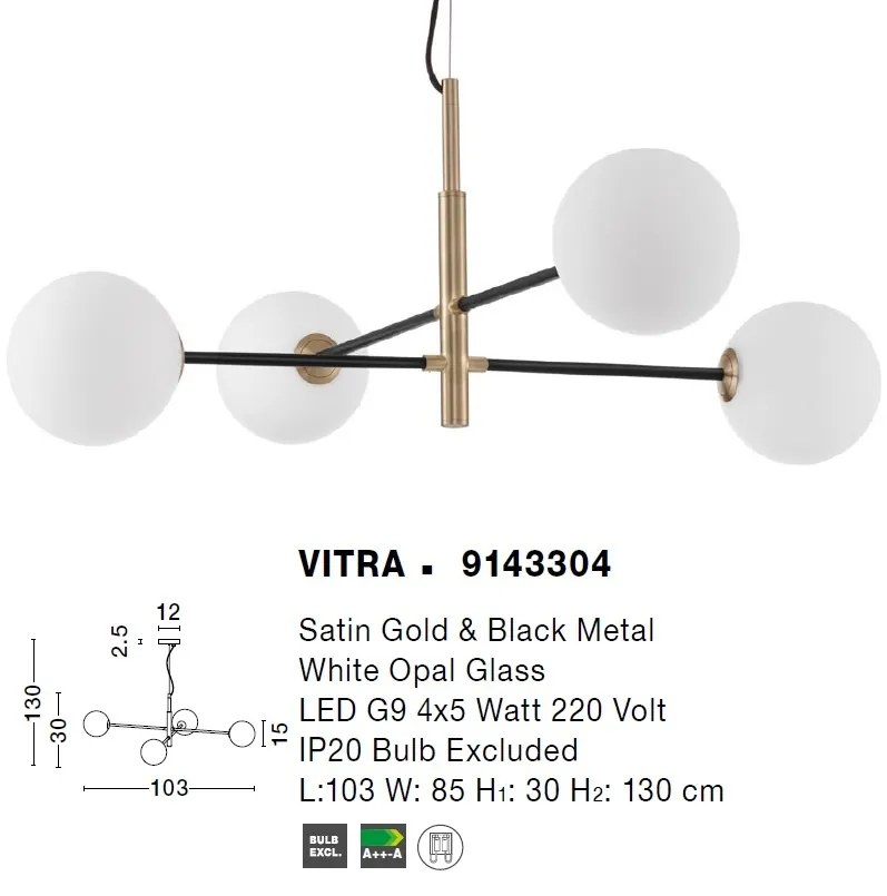 Lustra moderna cu 4 surse de lumina Vitra