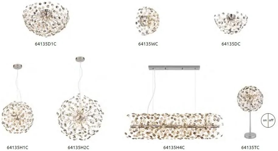 Lustra aplicata design elegant KATRINA 60cm crom 64135D1C GL