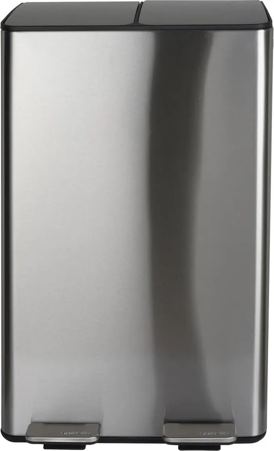 Coș de gunoi argintiu mat pentru reciclare/cu pedală 2x30 l din oțel Aliya – Spirella