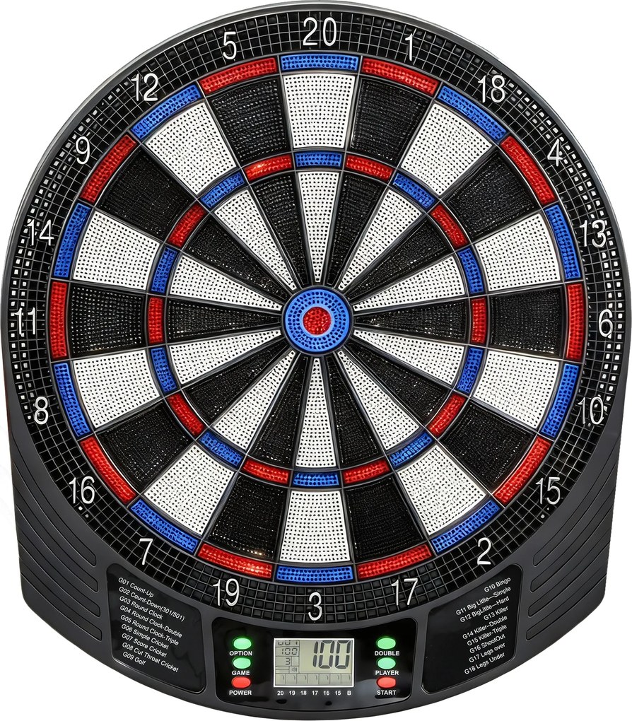 SPORTNOW Țintă Electronică pentru Darts, 6 Săgeți și Display LCD, pentru 8 Jucători, 18 Jocuri și 159 de Variante | Aosom Romania