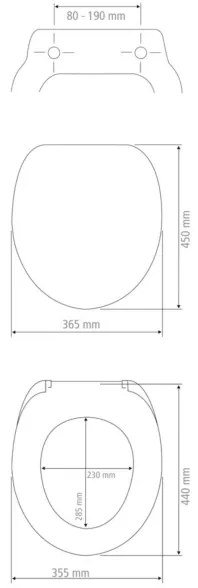 WENKO 24989100-WC Capac WC EXCLUSIVE 36,5 x 45 cm negru/argintiu