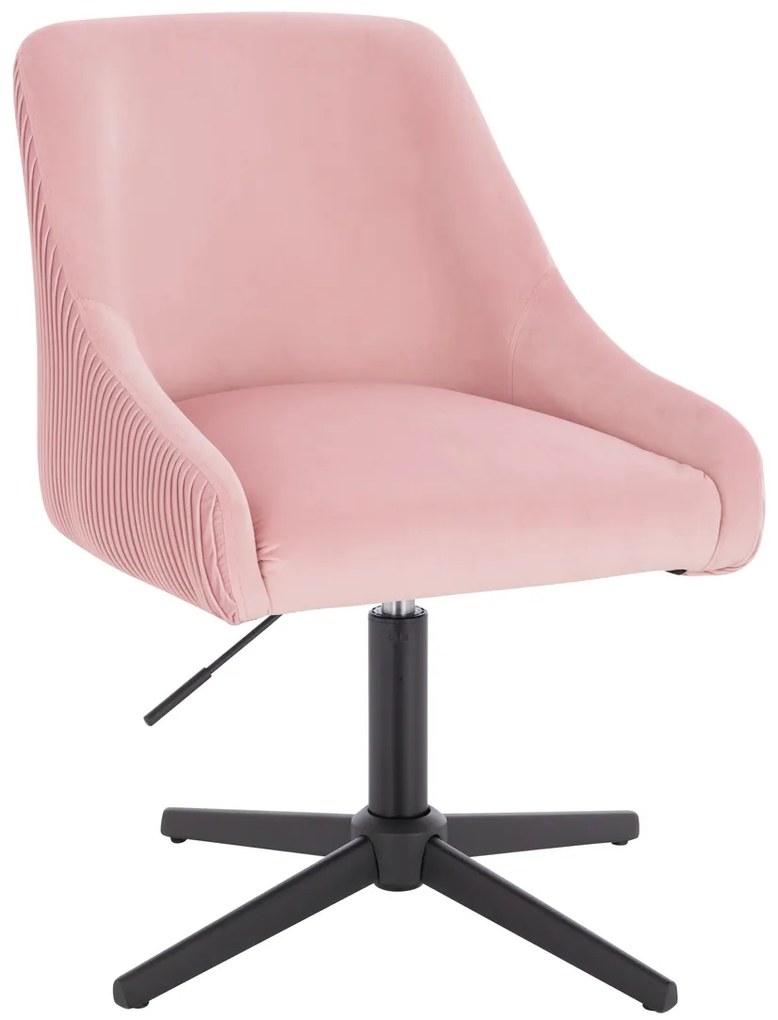 HR920CROSS Scaun Roz Pudra din Catifea cu Bază Neagră