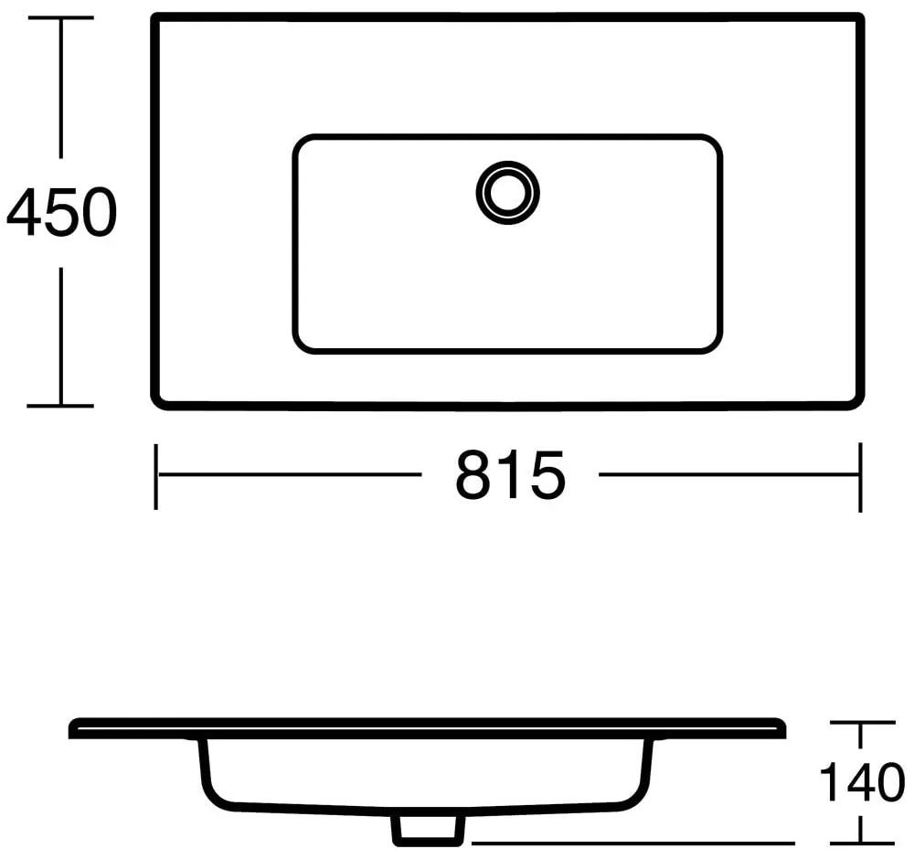 Lavoar Ideal Standard Tempo 80 cm, montare pe mobilier, alb - E066901