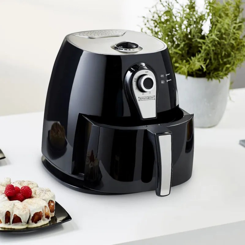 Resigilat: Friteuza cu aer cald Royalty Line RL-AF3.1, 1400W, 3 L, 5 portii, Negru