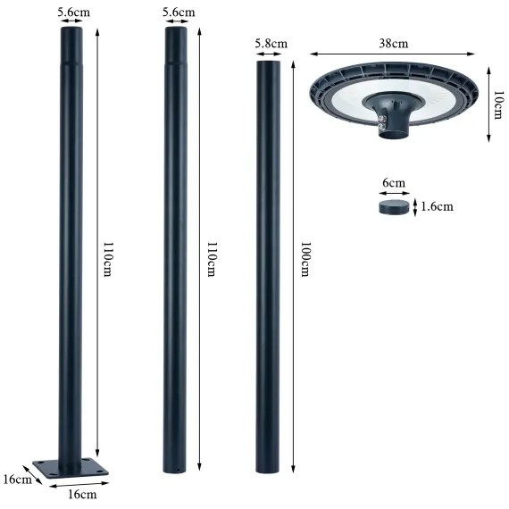 Brilagi - Lampă stradală LED de exterior URBANSPARK, 120 W, 230 V, antracit, IP65