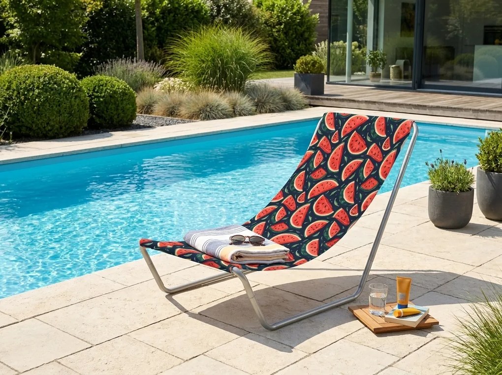 Sezlong pliabil de plaja SAND MELON, colorat