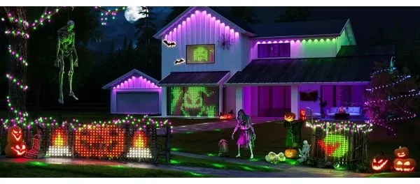 Plasă de iluminare LED RGBIC de exterior 143x85cm Wi-Fi Matter IP65