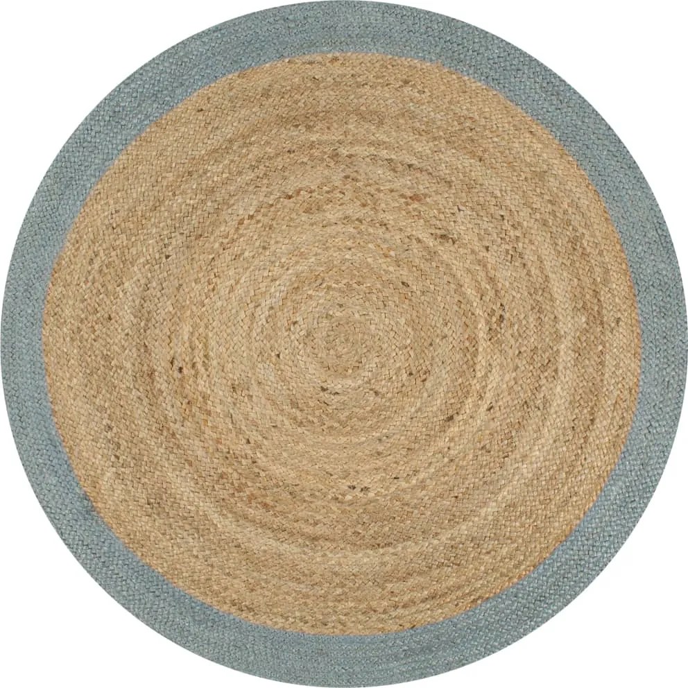 vidaXL Covor manual cu margine măslinie, 150 cm, iută