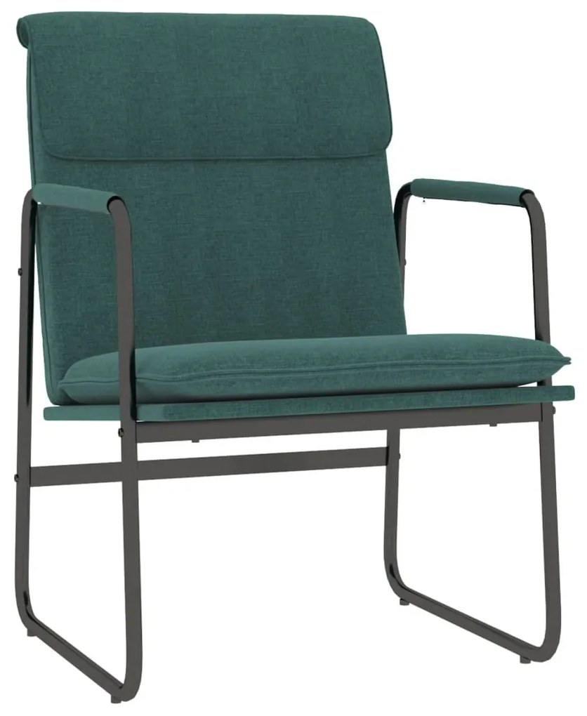 351346 vidaXL Scaun de relaxare, verde închis, 55x64x80 cm, material textil
