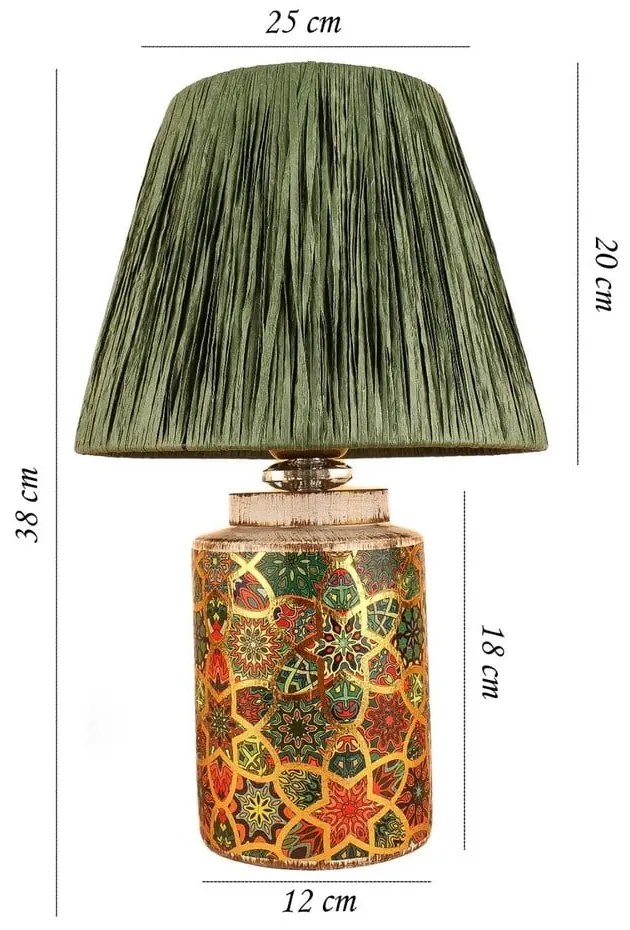 Veioză verde (înălțime 38 cm) Alev – Opviq lights