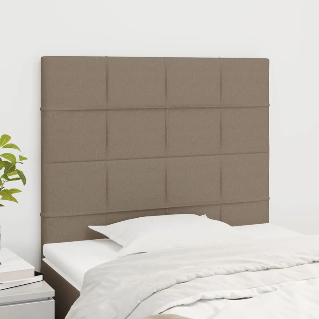 vidaXL Tăblii de pat, 2 buc, gri taupe, 80x5x78/88 cm, textil