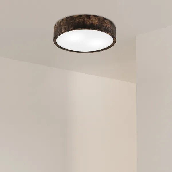 Plafonieră OAK SMOKY 2xE27/15W/230V ø 37,5 cm stejar/maro închis