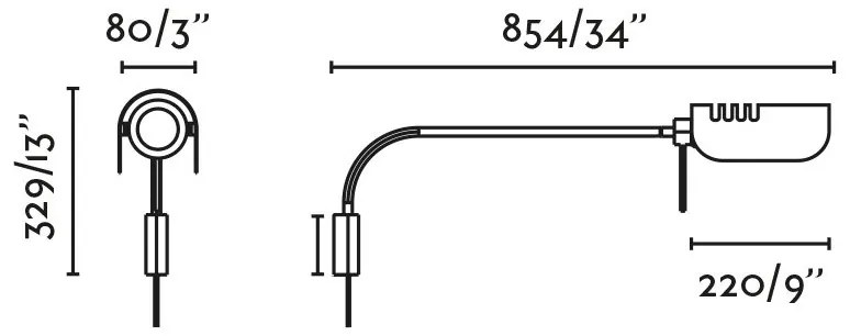 Aplica metal stil retro abajur ajustabil MARTINICA XL negru, bej
