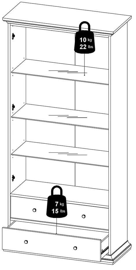 Vitrină gri 96x201 cm Paris – Tvilum