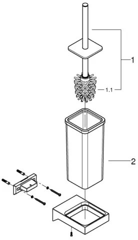 GROHE 40857000 - Set de curățare pentru WC SELECTION CUBE, crom lucios