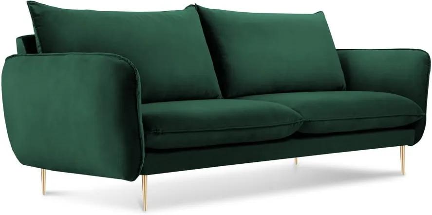 Canapea cu tapițerie din catifea Cosmopolitan Design Florence, verde sticlă, 160 cm