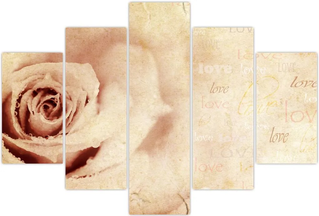 Tablou - floare de trandafir pentru îndrăgostiți (150x105 cm)