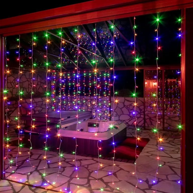 Perdea luminoasă de Crăciun  - 3x3 m, 300 LED, colorat