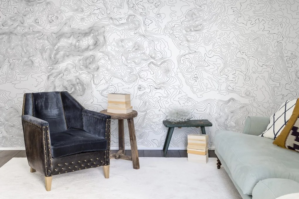 Fototapet, Elevation Lines, White, Rebel Walls