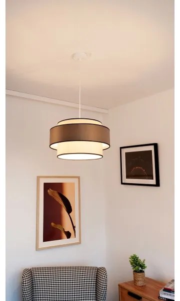 Lustră suspendată pe cablu GRACE 1xE27/60W/230V Ø 40 cm crem/gri