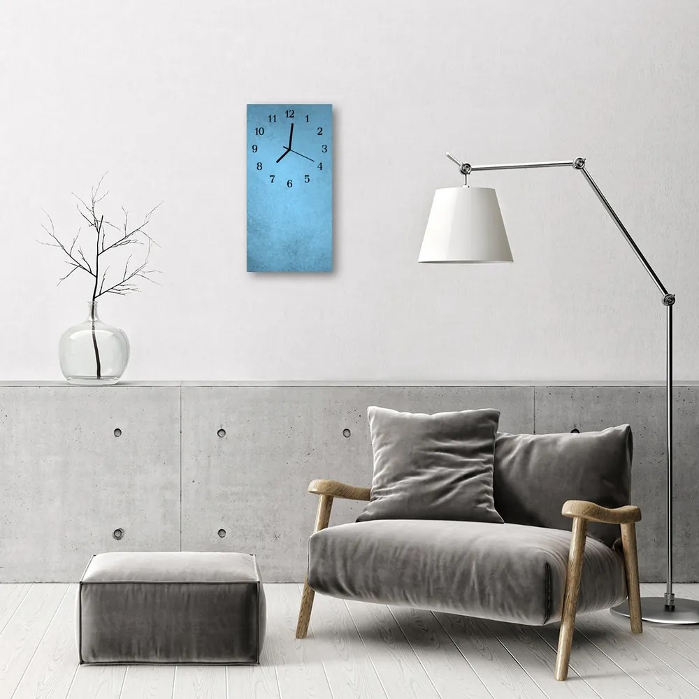 Ceas de perete din sticla vertical Art albastru albastru înghețat