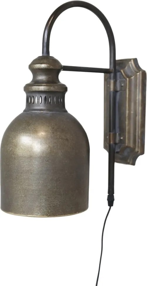 Lampă de perete, din alama antichizata, H38/L26/W16 cm