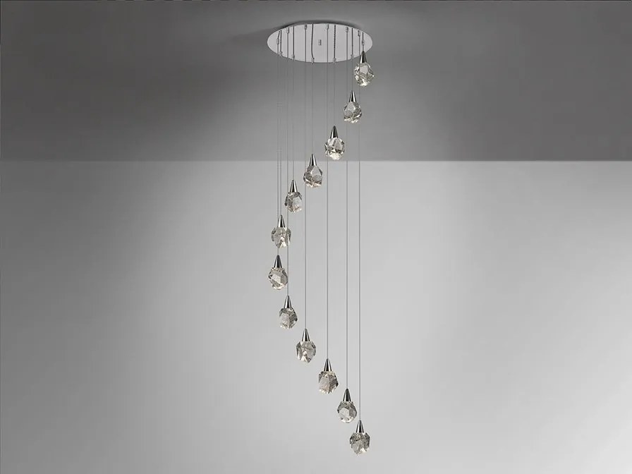 Lustra LED XXL casa scarii design modern decorativ Aquaria 12L crom