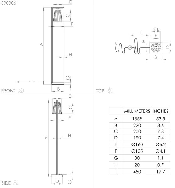 Lampadar Eglo 390006 BOGOTA 1xE27/40W/230V negru