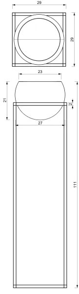 Ghiveci metalic de flori 111,3x29 cm negru/auriu