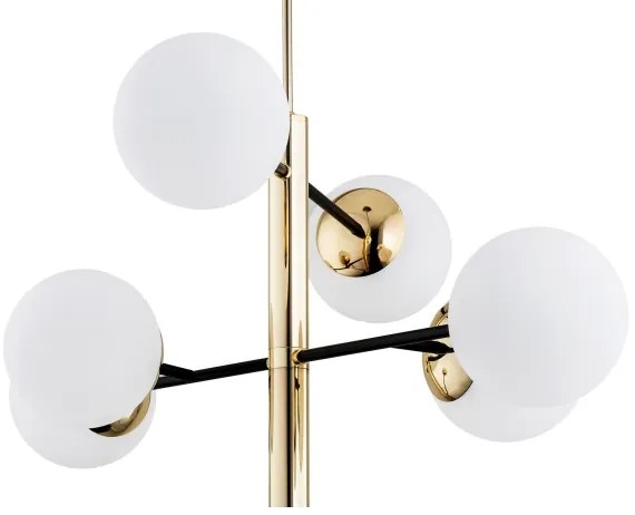 Lustră pe tijă CAMERON 8xE27/15W/230V alamă/neagră Argon 5041