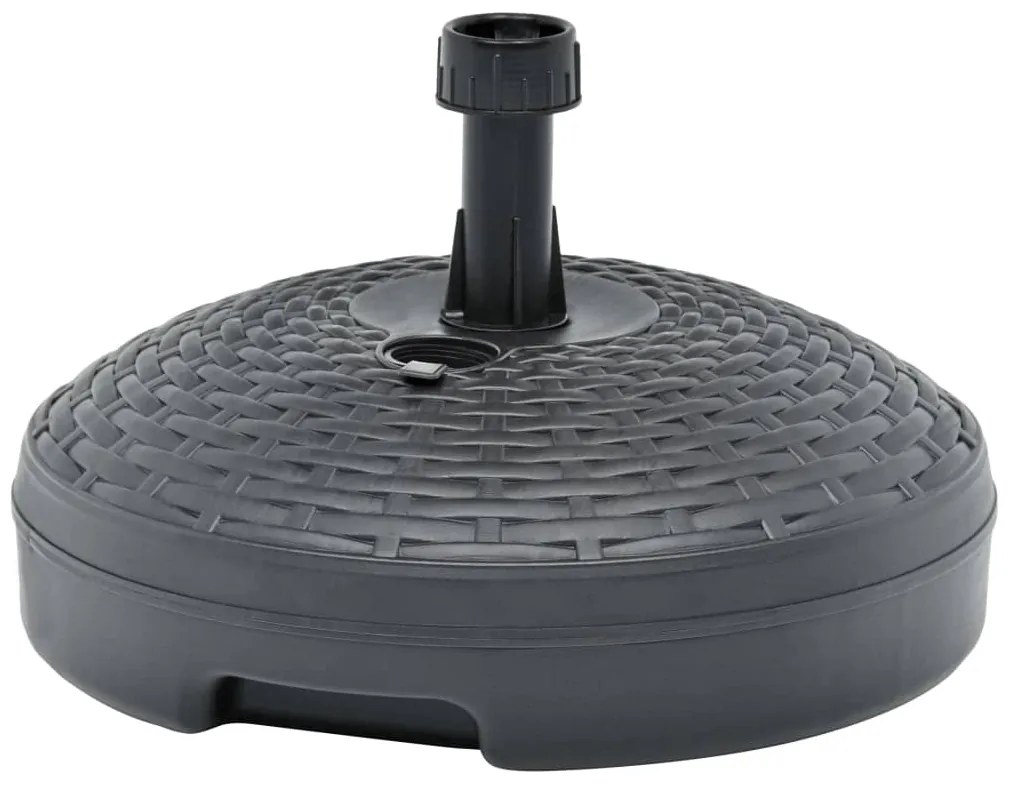 vidaXL Suport umbrelă umplut nisip/apă antracit 20 L plastic ratan