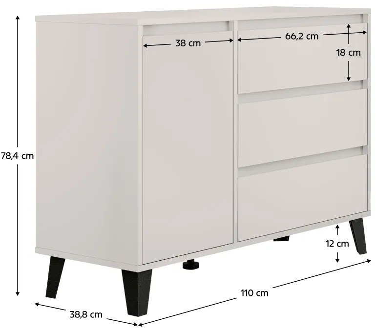 Comoda BOGAN 1D3S, cașmir
