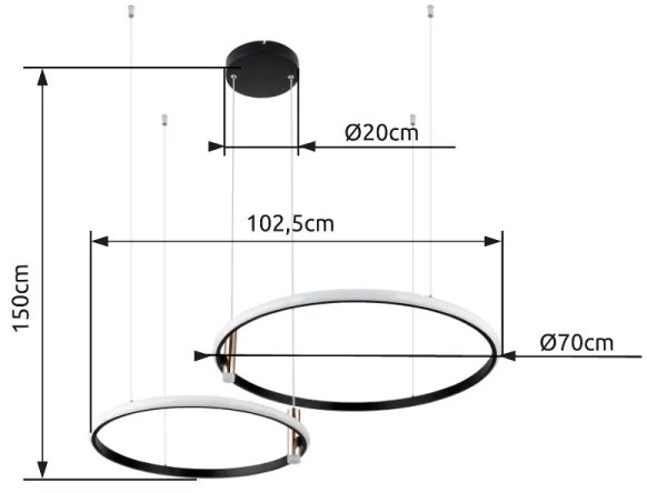 Lustră LED dimabilă pe cablu Globo 67300H COCO LED/55W/230V 2700-6000K + telecomandă