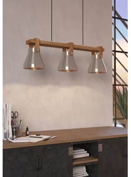 Lustră pe cablu CAWTON Eglo 43952 3xE27/40W/230V